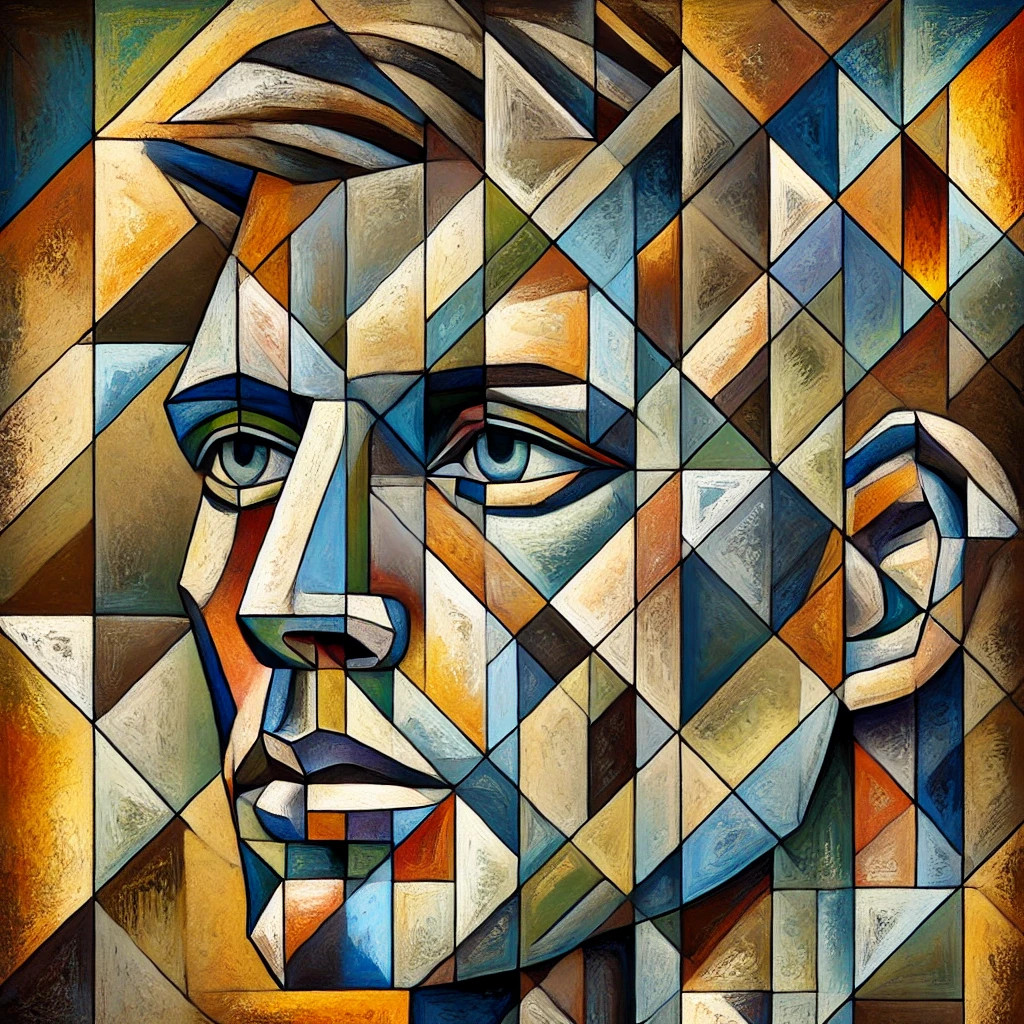 Man as depicted by modern cubism